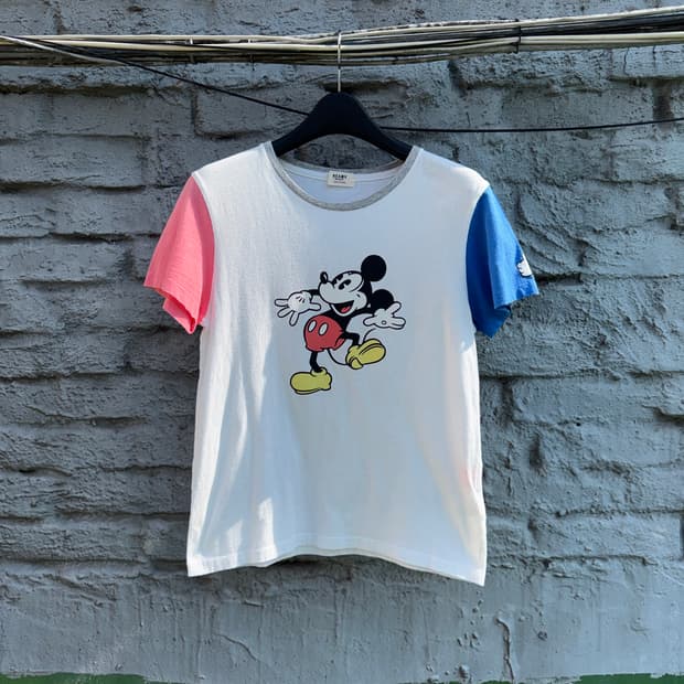 BEAMS HEART x Disney 미키 배색 반팔 티셔츠