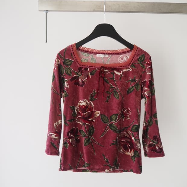 L'EST ROSE velour blouse 