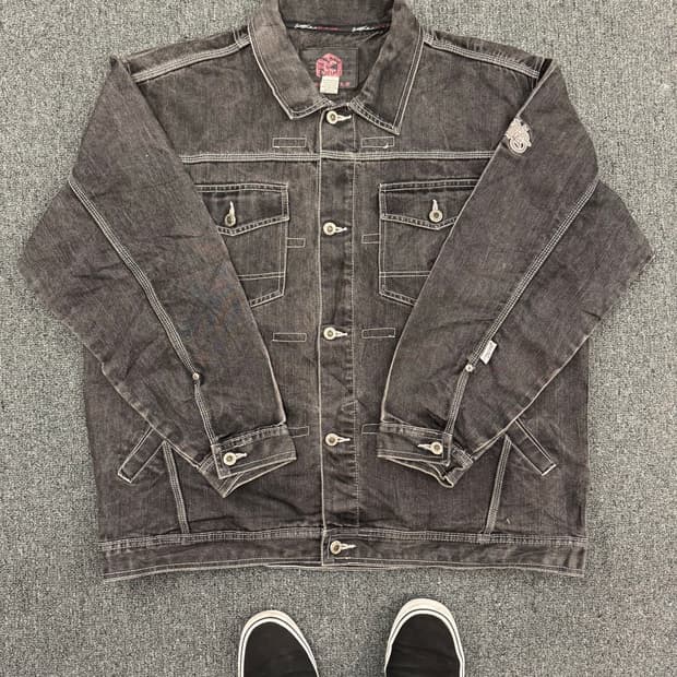 사우스폴 빈티지 흑청 데님자켓