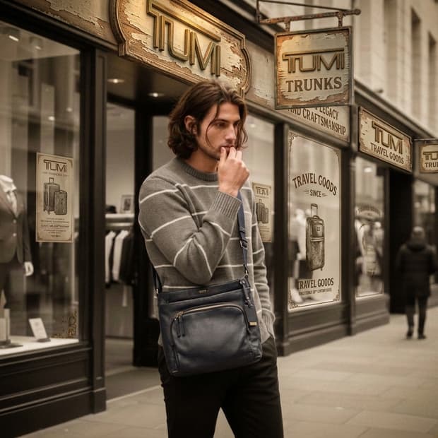 투미 레더 블랙 크로스백 