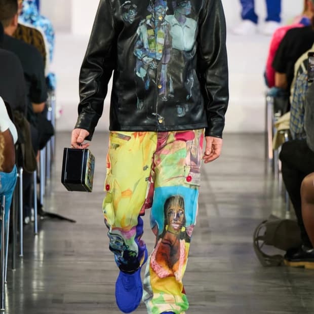 kidsuper 블루 스트릿 홀리건 페이크레더