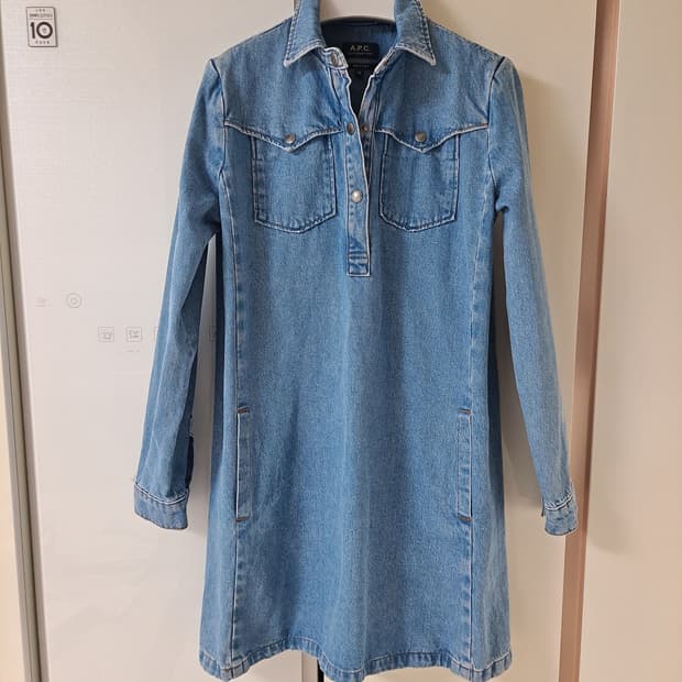 A.P.C 아페쎄  - 건플랩포켓 칼라 데님 원피스  55반 - 66반