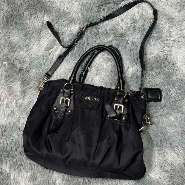 프라다 나일론 투웨이 백 블랙