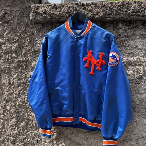 80s 뉴욕 메츠 새틴 스타디움 자켓