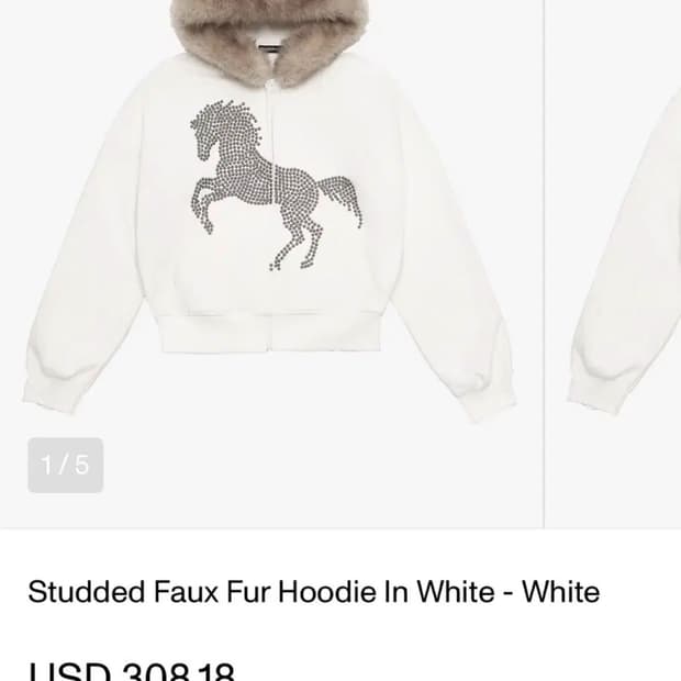 604 스터드 후드집업 화이트