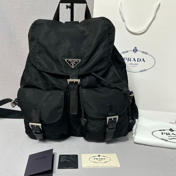 (풀구성)프라다 나일론 포코노 투포켓 백팩 미디움