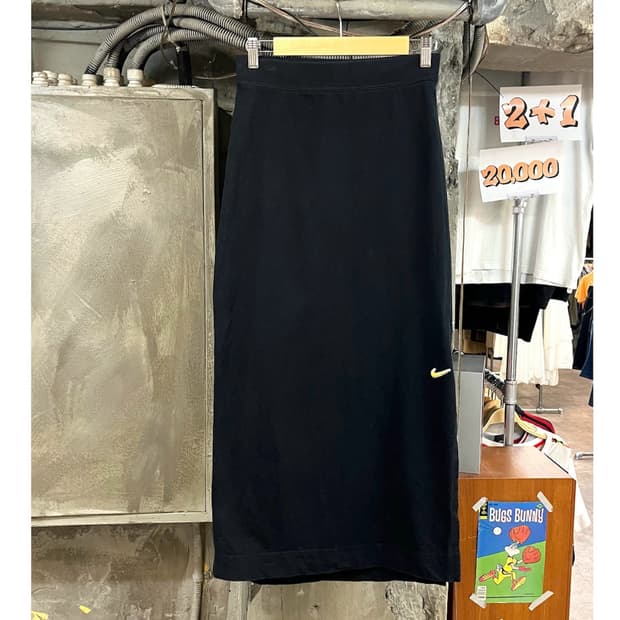 나이키 스우시 스웻 트임 롱스커트 블랙 M #csz3918