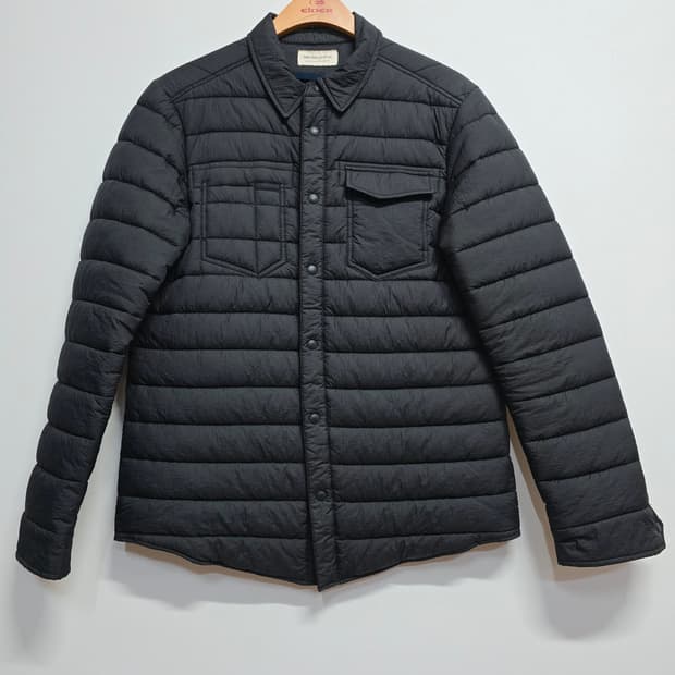 시리즈 블랙 경량 셔츠형 패딩 자켓 100