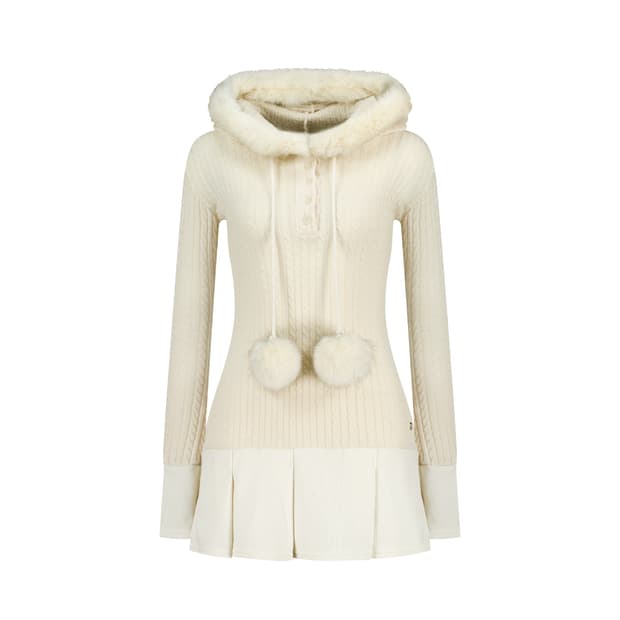 [M] 포어링 스노우볼 원피스 아이보리 판매합니다