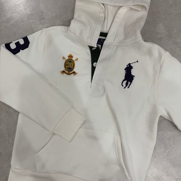 새상품 폴로 빅포니 기모 후드티 m