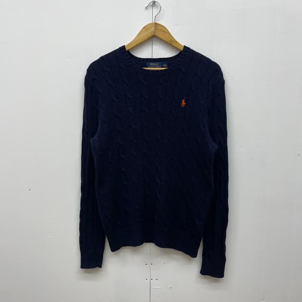 [S] 폴로 포니 로고 케이블 니트