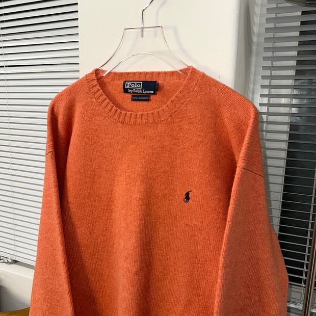 폴로랄프로렌 램스울 니트 (살몬오렌지컬러)L