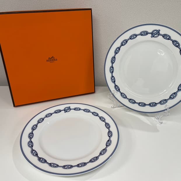 에르메스 샹달 블루 플레이트 2P HERMES