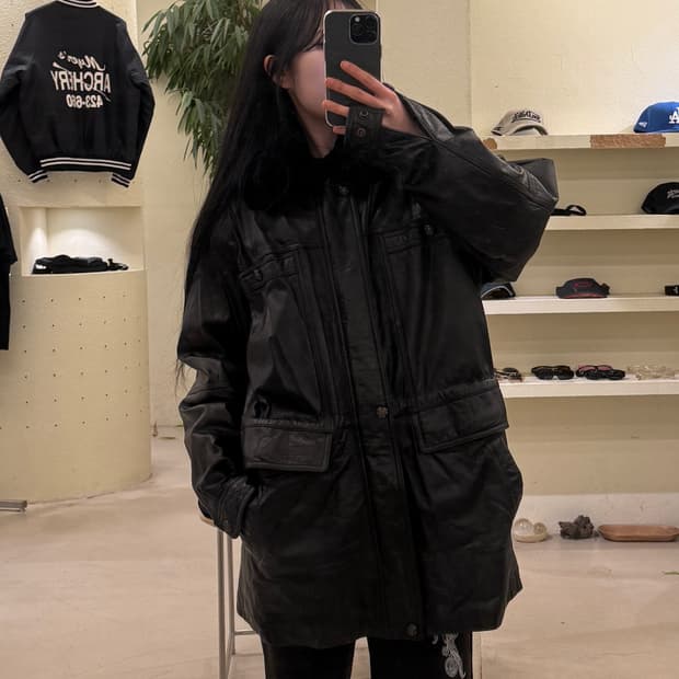 우신 양가죽 퍼카라 코트 U229