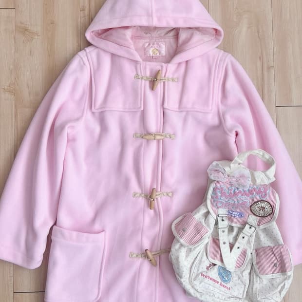 모리노가토 빈티지 핑크 떡볶이 코트