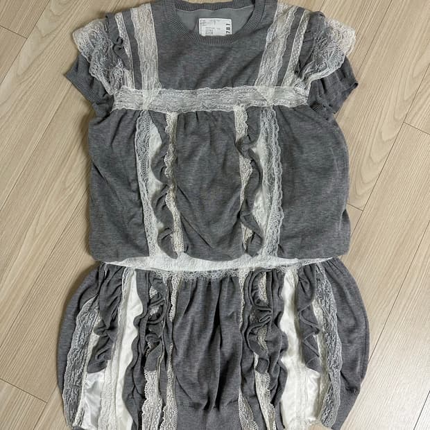 Sacai  lace knit mixed one piece