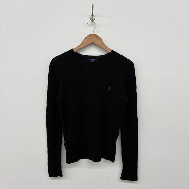 폴로 랄프로렌 블랙 꽈배기 니트 여성 S