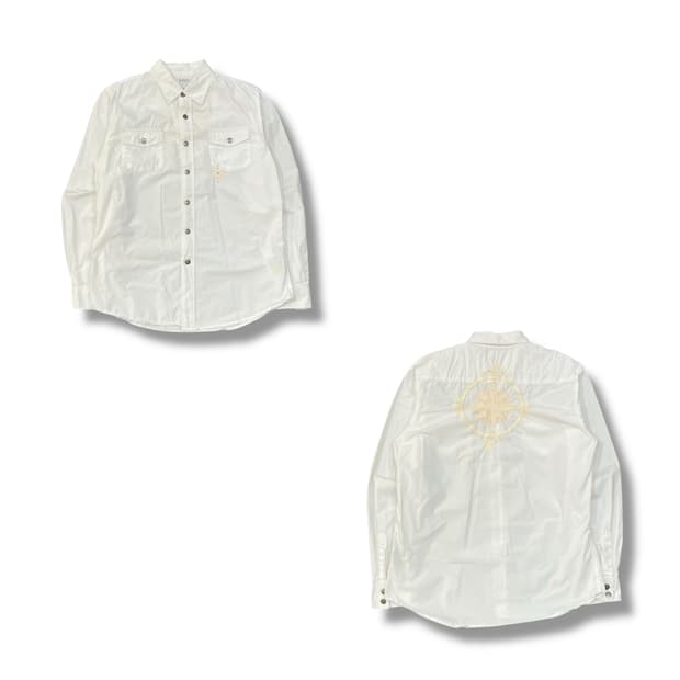  빈티지 자수 큐빅 셔츠 y14346