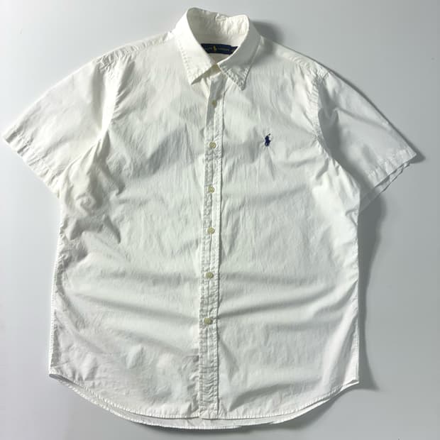 Polo 폴로 랄프로렌 자수 코튼 화이트 반팔셔츠