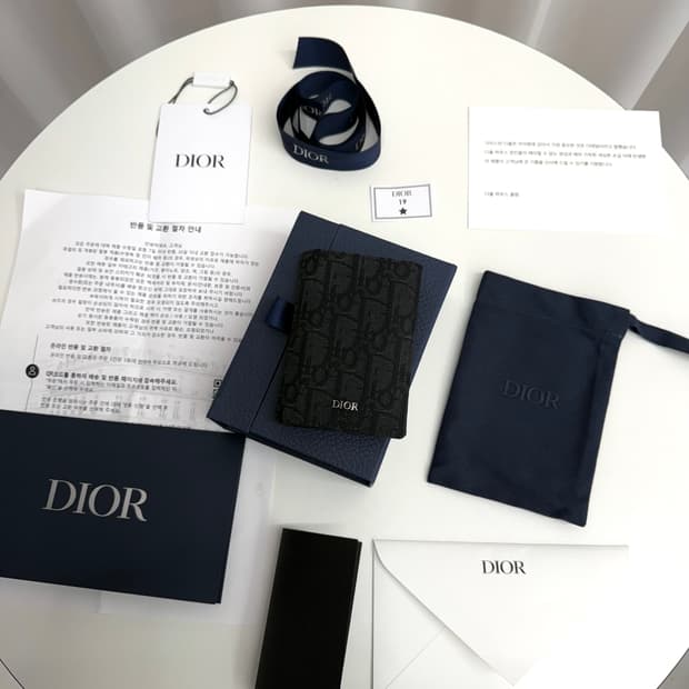 [25년/ 풀박스] 디올 오블리크 오거나이저 지갑 블랙