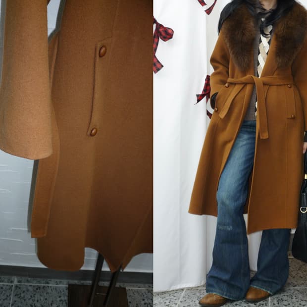 caramel sand wool coat