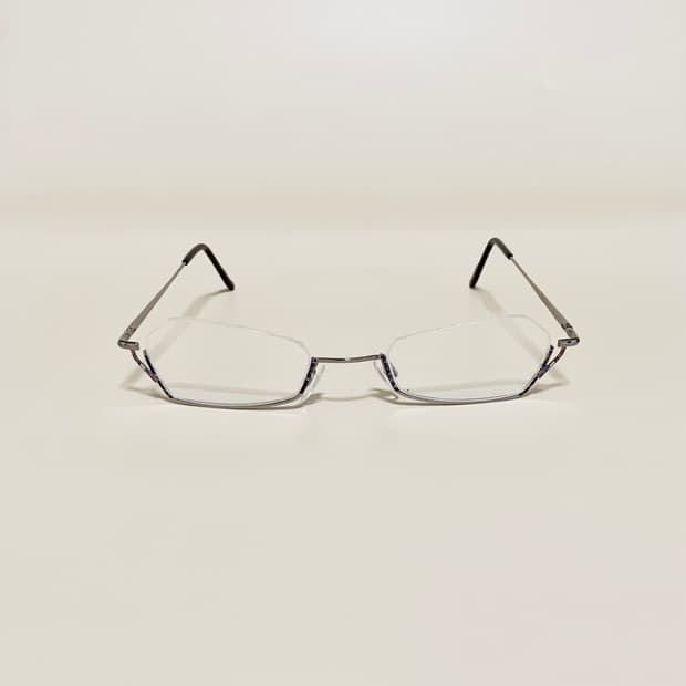 878 데드스탁 역반무테 안경 슬림 직사각 메탈 빈티지 남녀공용 가벼운 