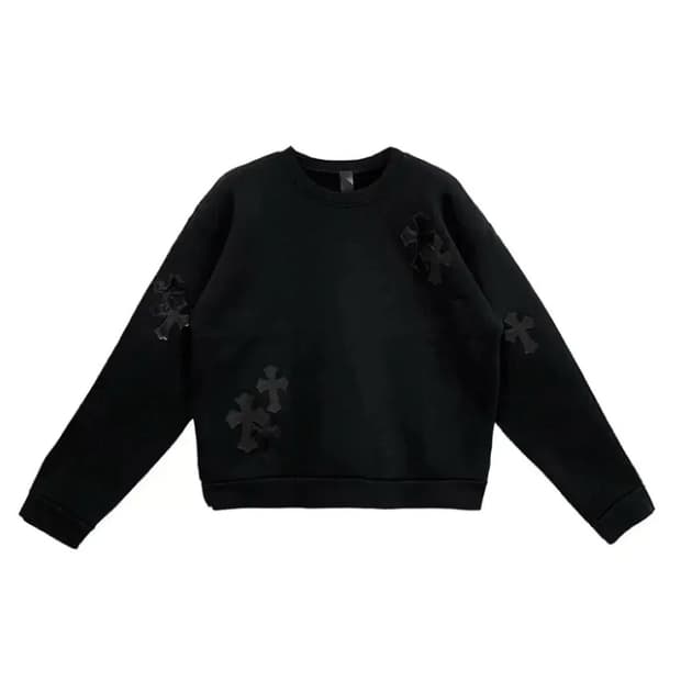 [M]크롬하츠 레더 패치 맨투맨