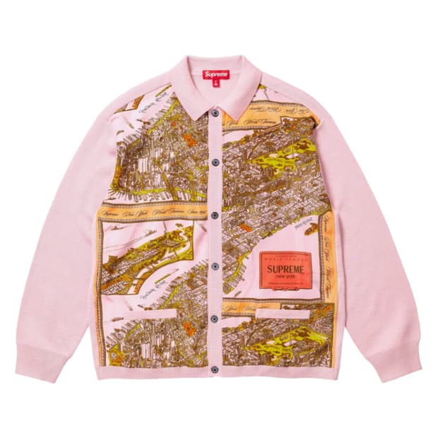 슈프림 실크 맵 가디건 핑크 - 23FW - L