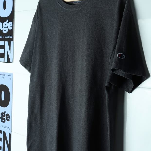 (XL) 챔피온 반팔 티셔츠 차콜 에이징 무지-H33328