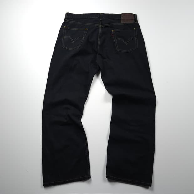 리바이스 527 로우 라이즈 부츠 흑청 팬츠 (XL)