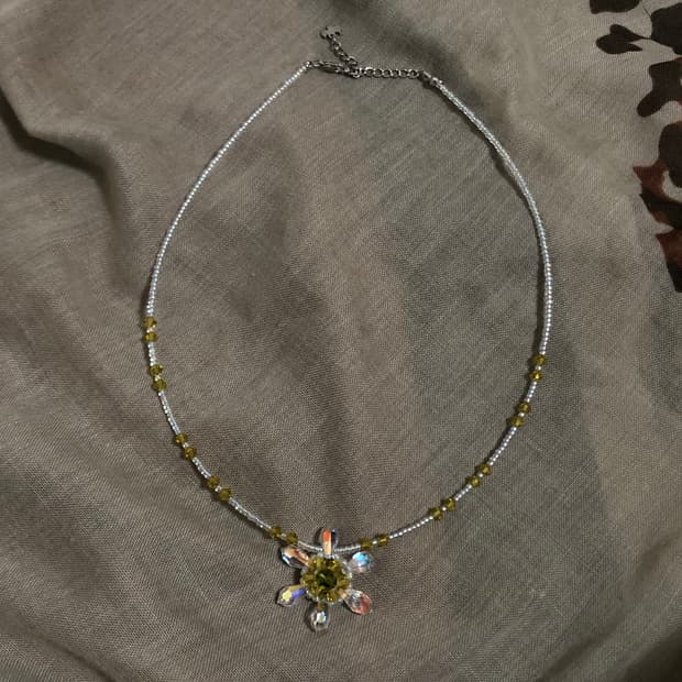 빈티지 핸드메이드 비즈 페어리 목걸이 오리엔탈 모리걸