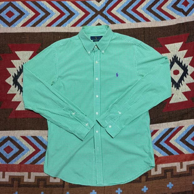 L) 폴로 랄프로렌 깅엄체크 셔츠 그린