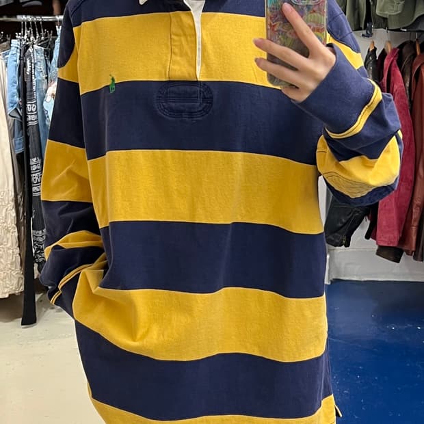 POLO 폴로 랄프로렌 스트라이프 럭비티