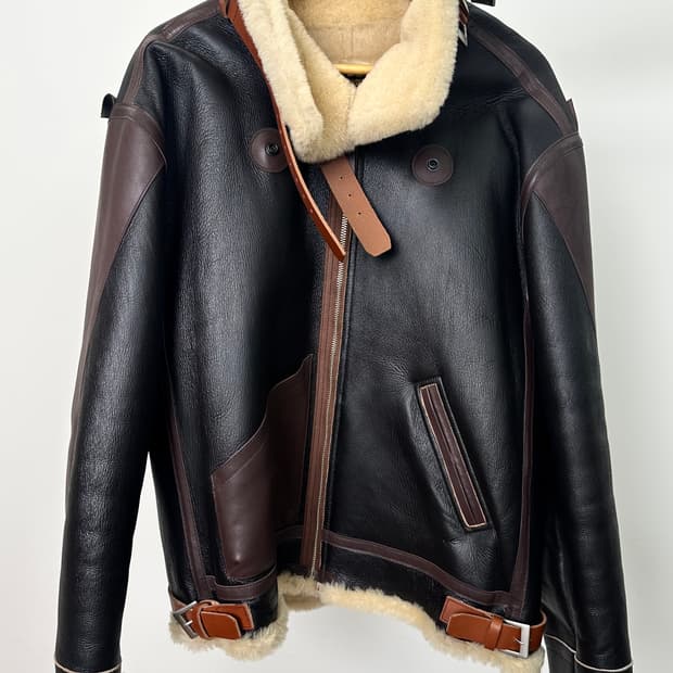 아웃스탠딩 X 에이징 씨씨씨 O X A B-3 무톤 자켓 L