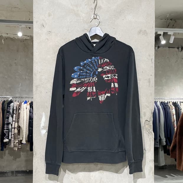 데님 앤 서플라이 랄프 로렌 블랙 usa 인디언 치프 후디