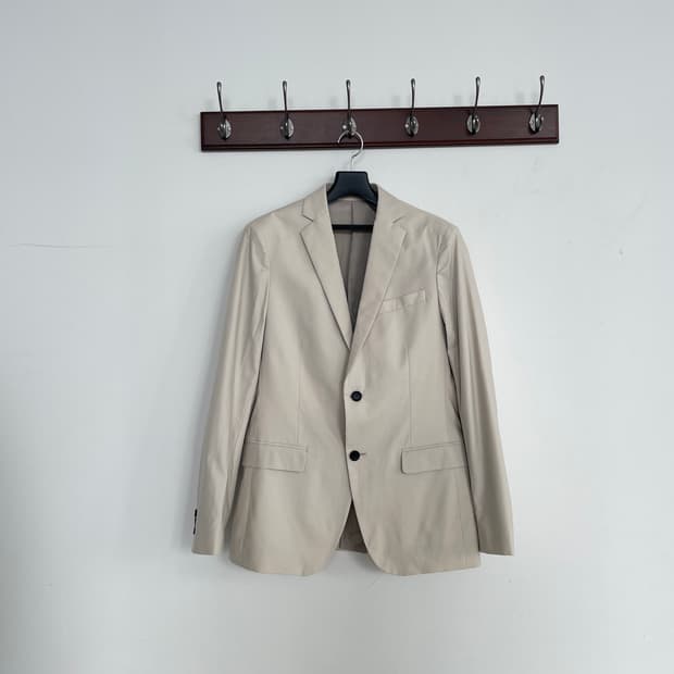 띠어리 베이지 싱글 캐쥬얼 블레이저 자켓