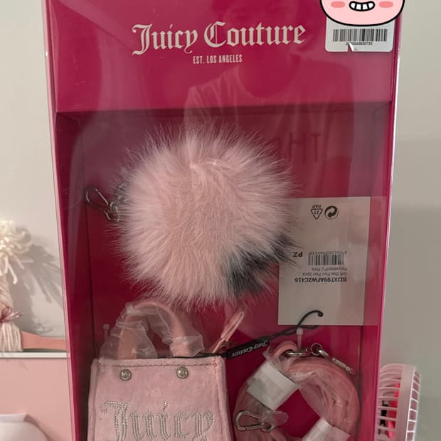 [수능기념할인] 쥬시꾸뛰르 미니챰백 핑크 퍼 