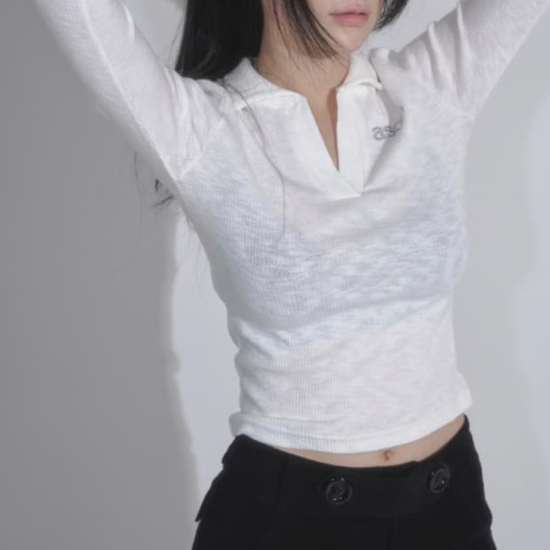 반택포) ason IVY COLLAR LONG SLEEVE / WHITE
