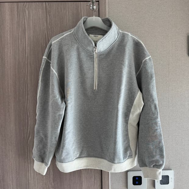 [RAMORIN]라모랭 하프집업 스웻셔츠_멜란지 그레이 투톤(XL)