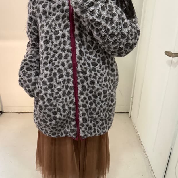 일본빈티지 갸루 리버시블 호피 점퍼