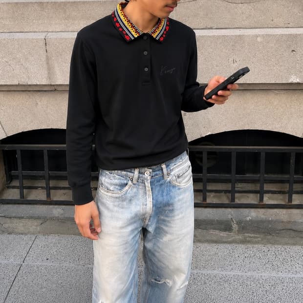 Kenzo_Archive Tribal Long Sleeve Polo