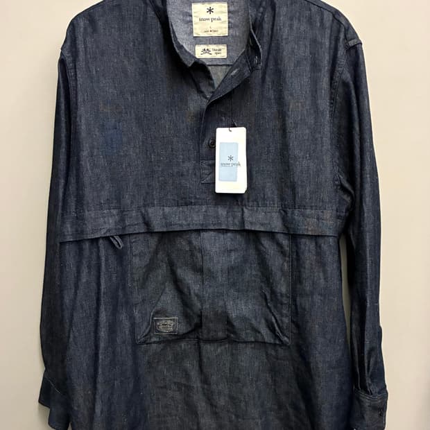 (L~XL)JPN 스노우피크 타키비 유틸리티 풀오버 데님셔츠 샴브레이