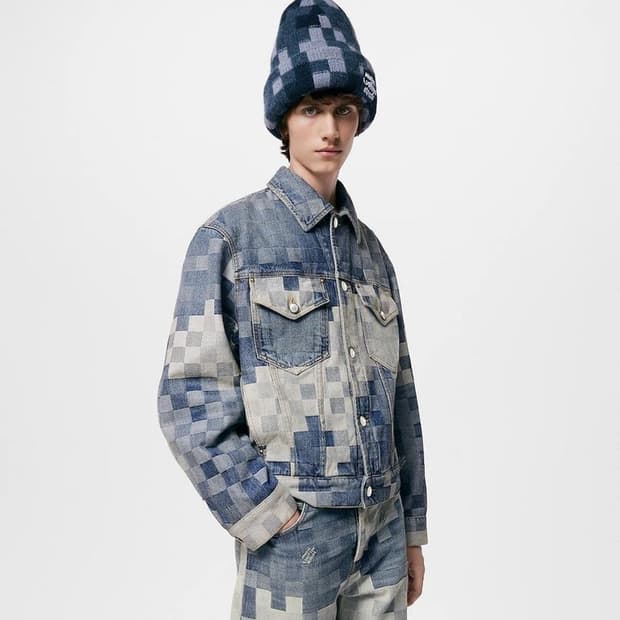 루이비통 퍼렐 다미에 신상 데님 셋업