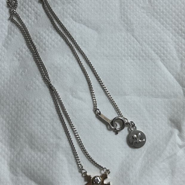 꾸레쥬 k10 & silver 금&실버 콤비 목걸이