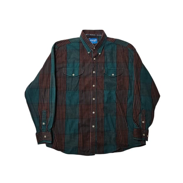 1990's 랭글러 웨스턴 웨어 셔츠 체크셔츠 XL