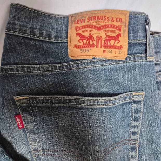 [W34] 리바이스 (Levi's) 505 정품 레귤러 스트레이트 중청 