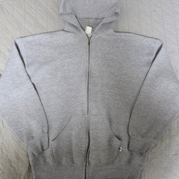 [XL] 90s 빈티지 러셀 애슬레틱 후드집업 그레이 ver. 굿컨디션