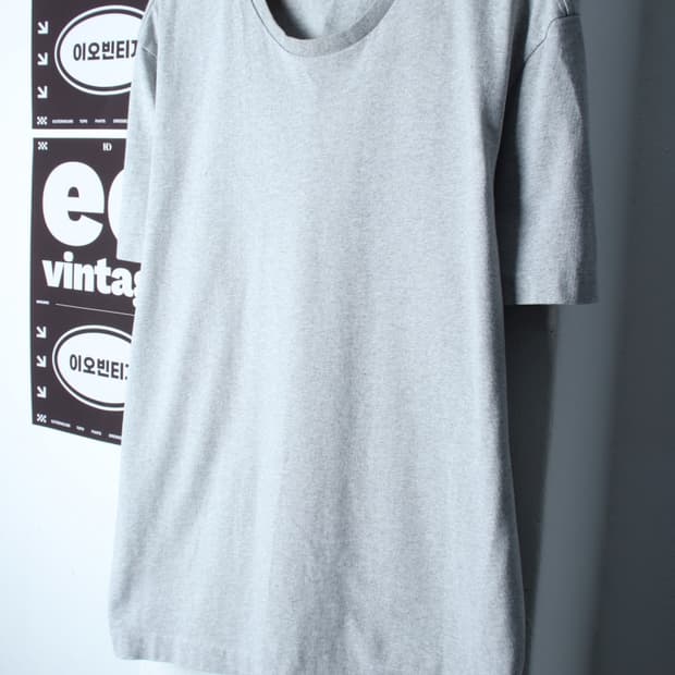 (L-2XL) 올세인츠 반팔 티셔츠 오버사이즈 그레이 무지-H32864