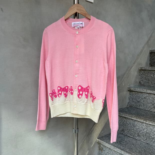 꼼데가르송 걸 디즈니 리본 가디건