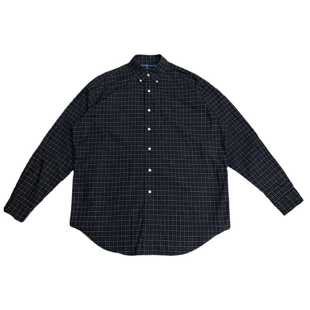POLO 코튼 체크 셔츠 L